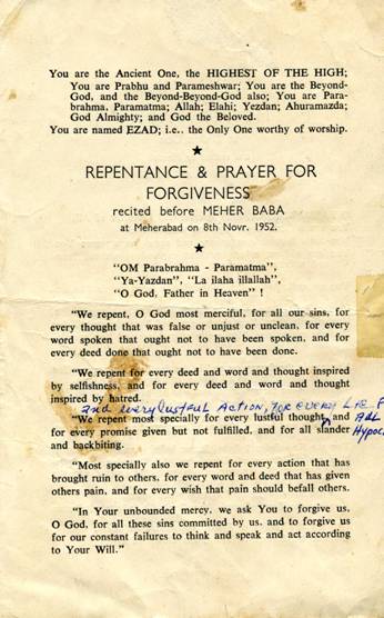 Repentance Prayer